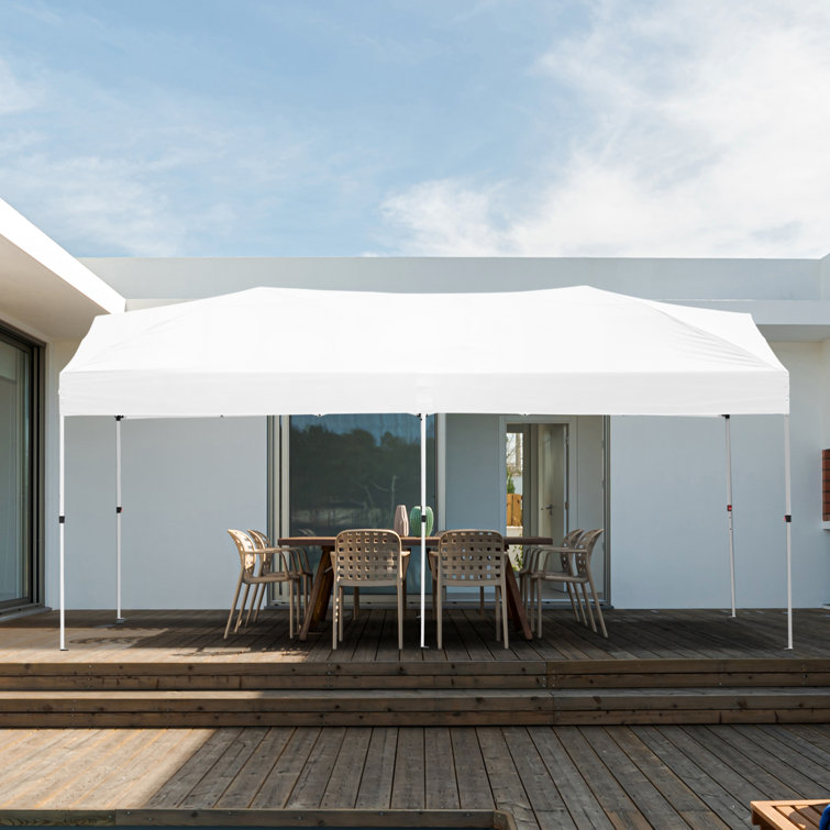 Zenova 20 Ft. W X 10 Ft. D Steel Frame Popup Canopy With Central Lock & Reviews Wayfair